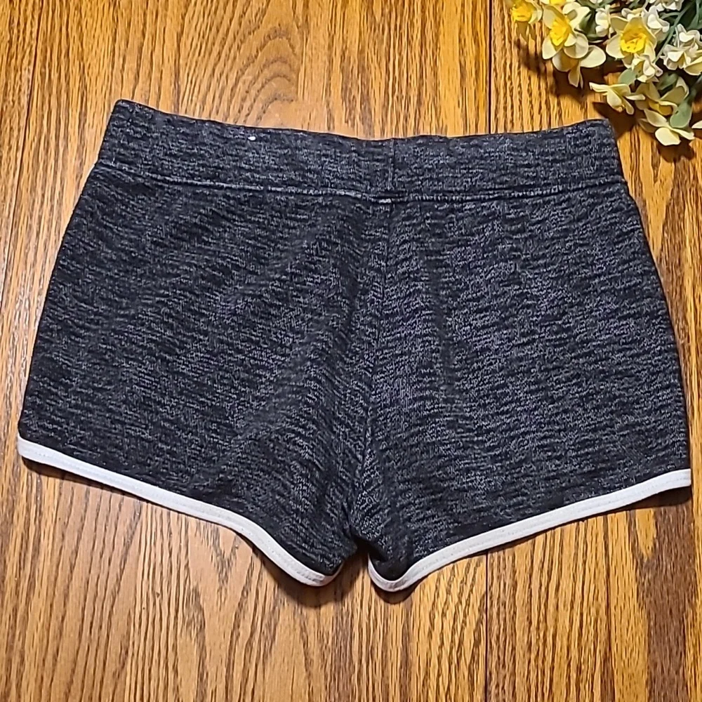 Justice Charcoal Athletic Shorts with White Trim - Girl's 12
